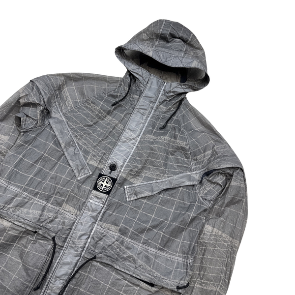 Stone Island 2021 Grey Reflective Grid Lamy TC Jacket - Medium