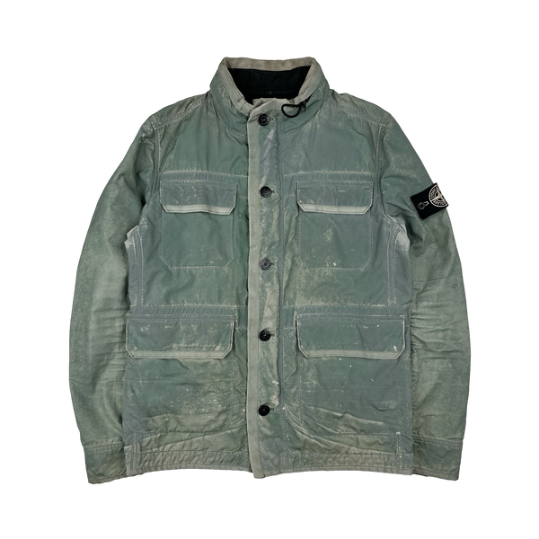 Stone Island 2012 Green Liquid Reflective Field Jacket - Medium