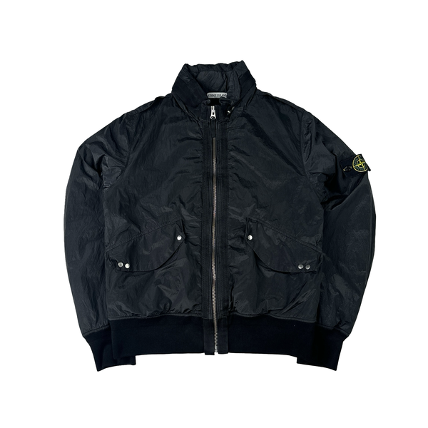 Stone Island 2008 Black Nylon Metal Quilted Jacket - Large