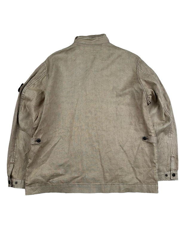 Stone Island 2002 Vintage Tan Lino Flax Jacket - XL