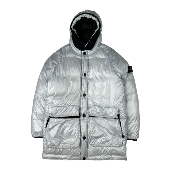 Stone Island 2018 White Pertex Quantum Y Down Long Puffer - Large