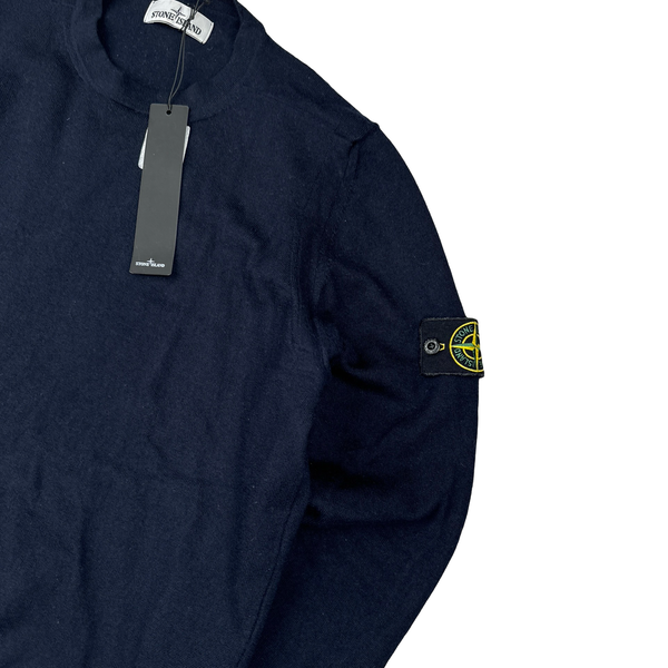 Stone Island 2020 Navy Merino Wool Crewneck Jumper - XL