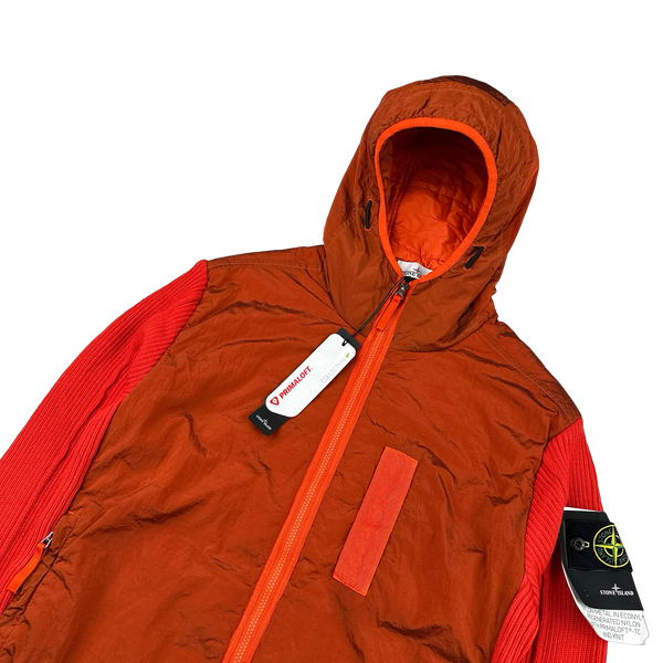 Stone Island 2023 Orange Nylon Metal Primaloft-TC Knit Jacket - Medium