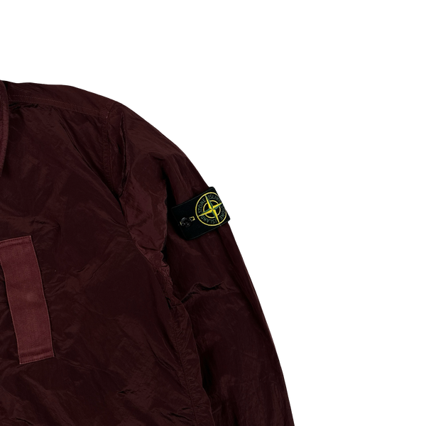 Stone Island 2017 Maroon Nylon Metal Shimmer Overshirt - Medium