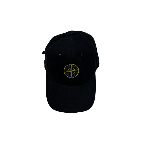 Stone Island 2007 Centre Compass Logo Black Cap - Large
