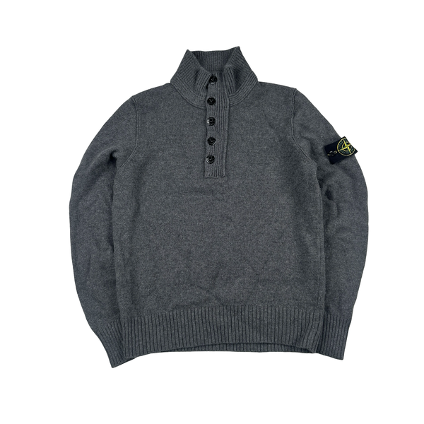 Stone Island 2017 Dark Grey High Neck Knitted Jumper - Small