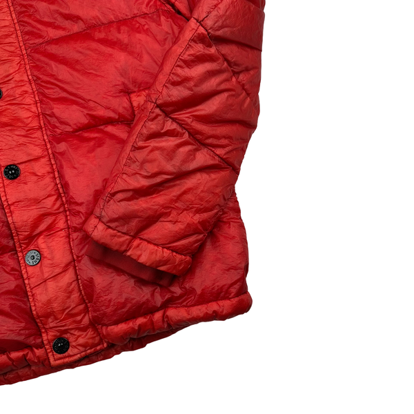 Stone Island 2011 Red Garment Dyed Down Filled Puffer Jacket - Large