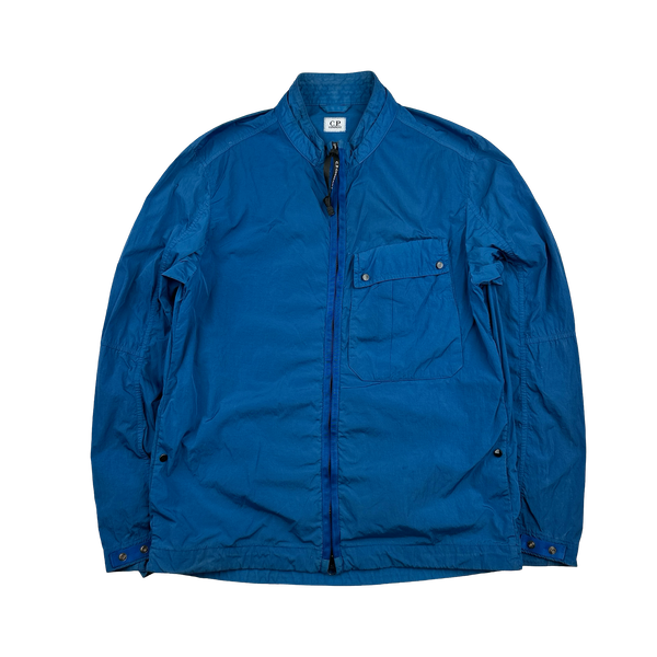 CP Company Blue Chrome Nylon Overshirt Jacket - Medium