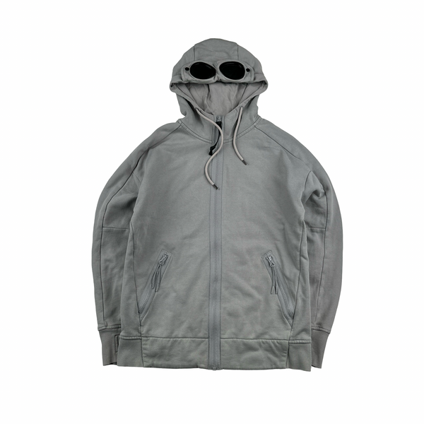 CP Company Grey Cotton Goggle Hoodie - Small