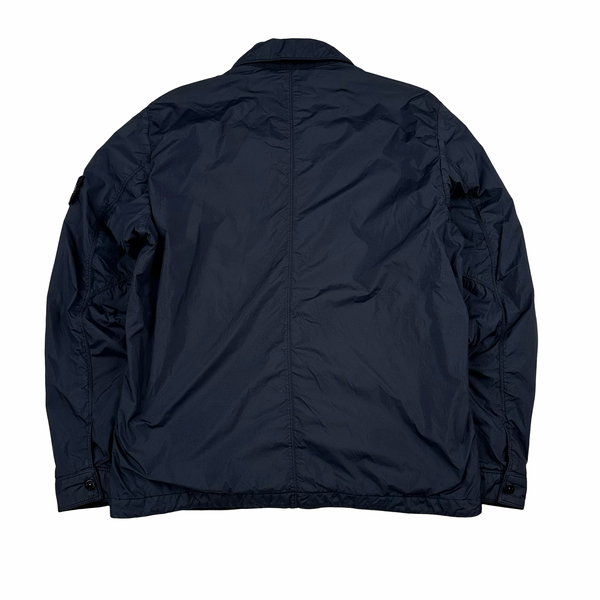 Stone Island Navy Crinkle Reps Cotton Lined Jacket - Large
