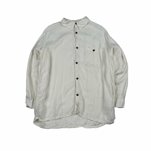 Stone Island Vintage 2001 Linen Longsleeve Buttoned Compass Shirt - XL