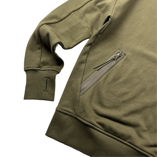 CP Company Khaki Quarter Zip Pullover - Medium