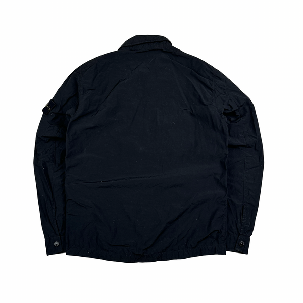Stone Island Black Double Chest Pocket Nylon Overshirt - Small