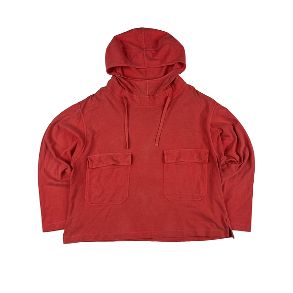 Stone Island Marina Vintage 80's Cotton Pink Spellout Pullover Hoodie - Medium