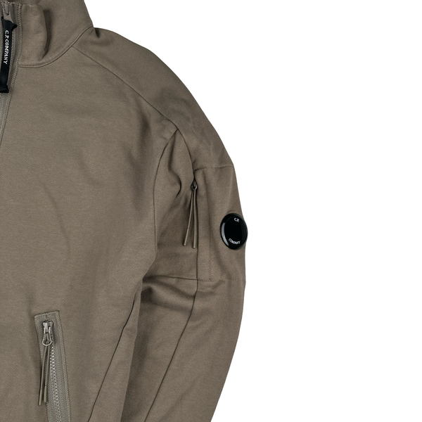 CP Company Cotton Half Zip Brown Lens View Jumper - Medium