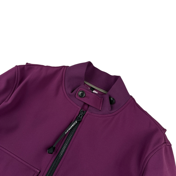 CP Company Purple Fleece Lined Soft Shell Bomber Jacket - Large