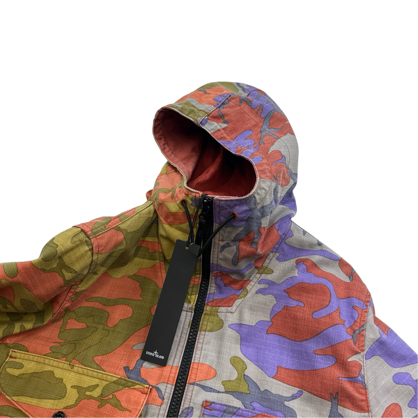 Stone Island 2022 Heritage Camo Ripstop Nylon Watro Hooded Jacket