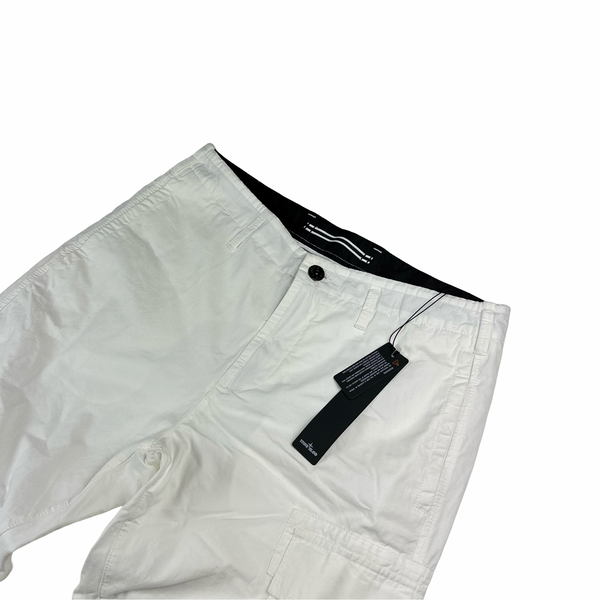 Stone Island 2022 White Slim Fit Cargo Trousers - Medium