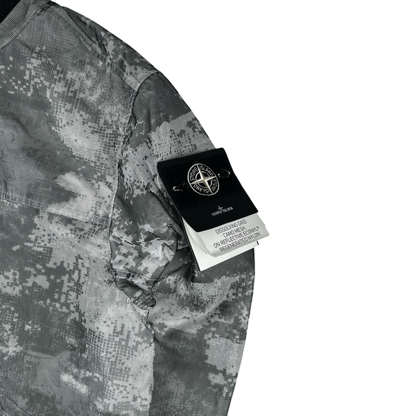 Stone Island 2024 Dissolving Grid Camo Mesh Reflective Nylon Jacket - Medium - Large