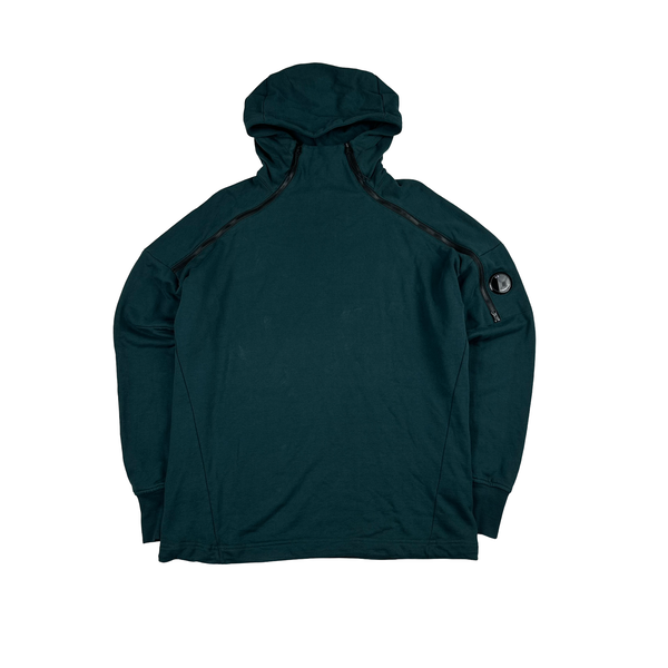 CP Company Jade Cotton Lens View Zipped Neckline Hoodie - XL