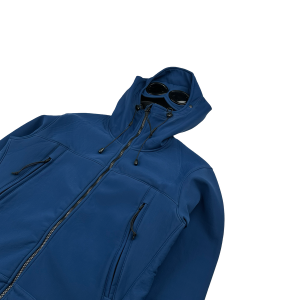 CP Company Navy Fleece Lined Soft Shell Goggle Jacket - Large