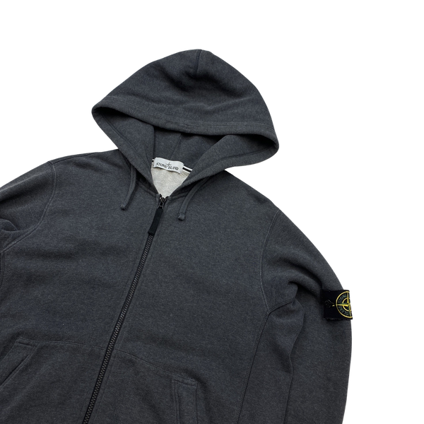 Stone Island Dark Grey Zipped Hoodie - XL