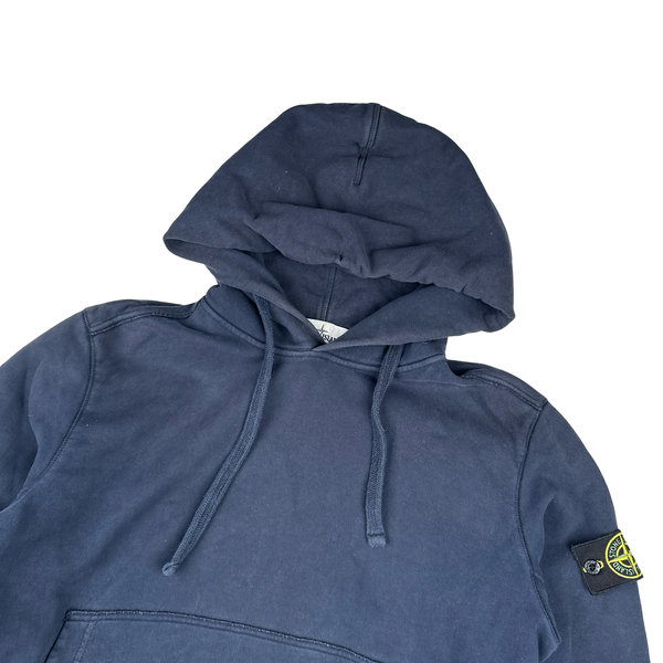 Stone Island 2017 Navy Cotton Pullover Hoodie - Large