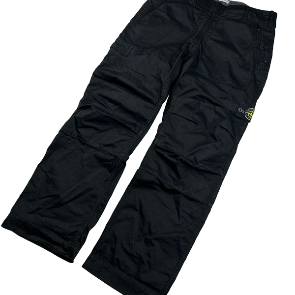 Stone Island 2005 Black Baggy Cargo Trousers - Large