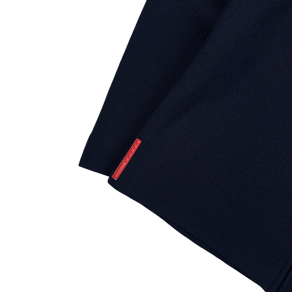 Prada Navy Wool Zipped Tab Knit Jumper - 3XL