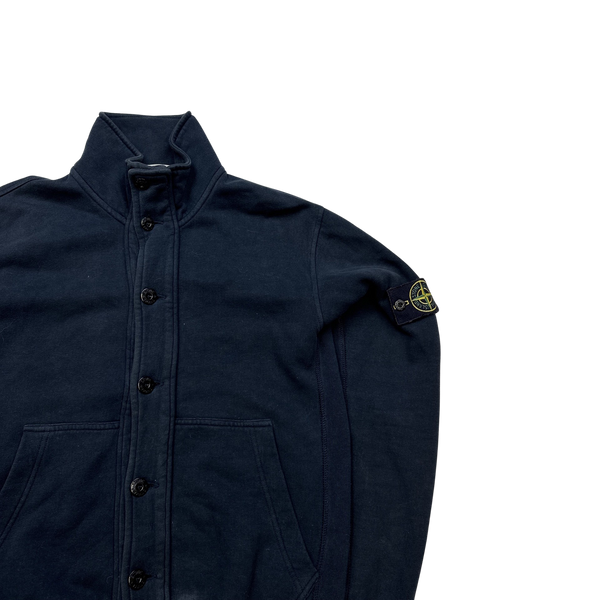 Stone Island Navy Buttoned Cotton 2011 Jumper - Medium