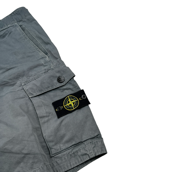Stone Island SL Grey Cotton Cargo Shorts - 36"