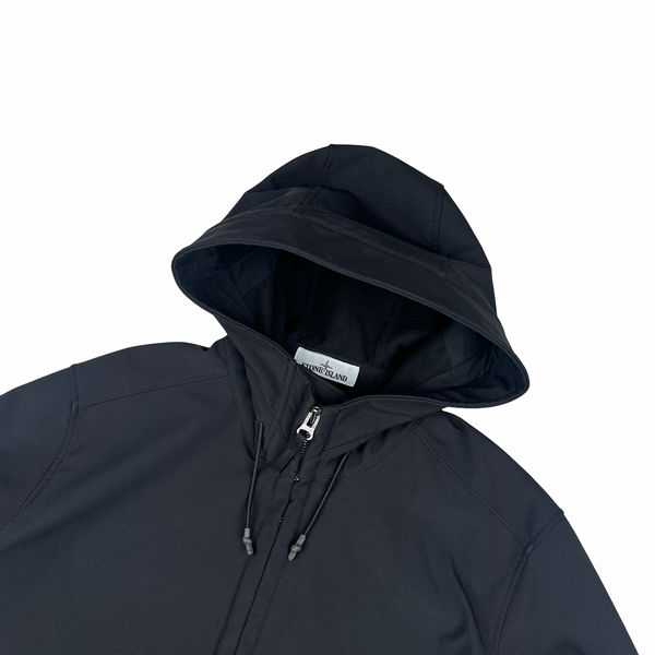 Stone Island 2020 Black Soft Shell Hooded Jacket - XXL