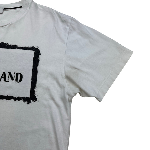 Stone Island 2021 White Spellout Cotton T Shirt -