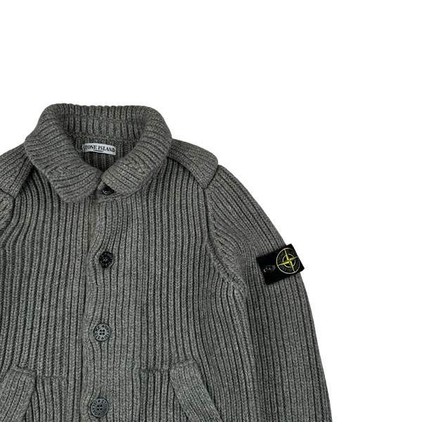 Stone Island 2008 Wool Grey Buttoned Cardigan Jumper - Large