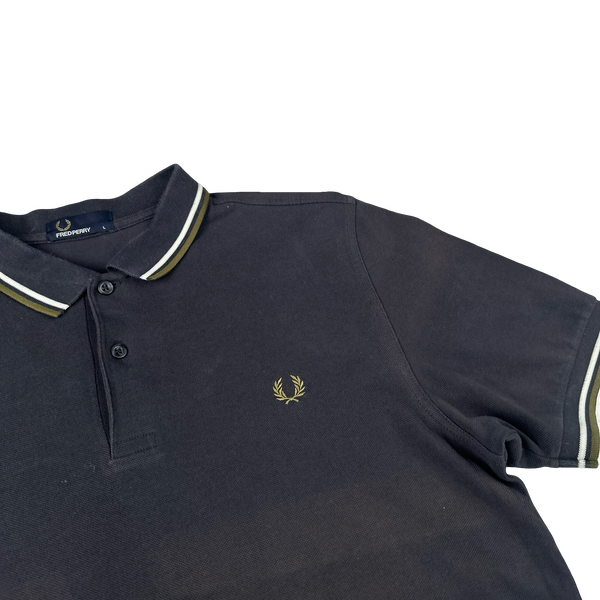 Fred Perry Black Short Sleeve Polo Shirt - Large