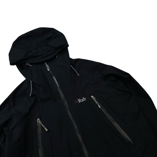 RAB Black Zipped Waterproof Rain Jacket - Medium