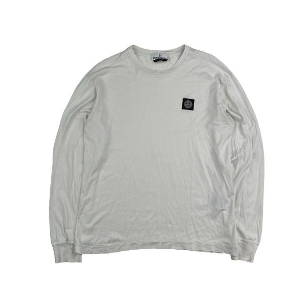 Stone Island 2020 White Longsleeve T Shirt - Medium