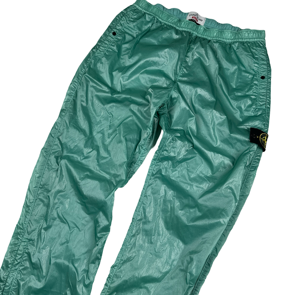 Stone Island x Supreme 2019 Teal Liquid Silk Trousers - Medium