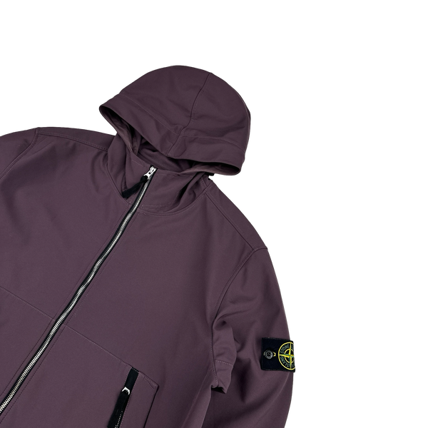 Stone Island 2021 Plum Soft Shell e-Dye Hooded Jacket - XXL
