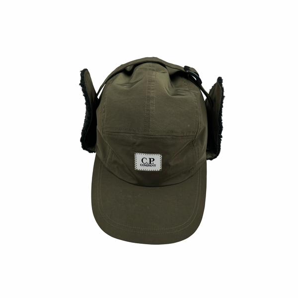 CP Company Khaki Spellout Trapper Cap