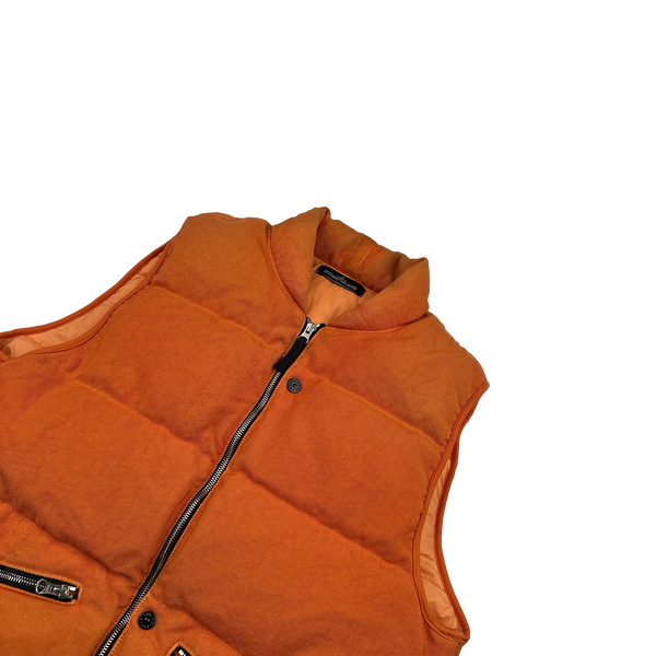 Stone Island 2015 Orange Down Filled Shadow Project Body Warmer - Large