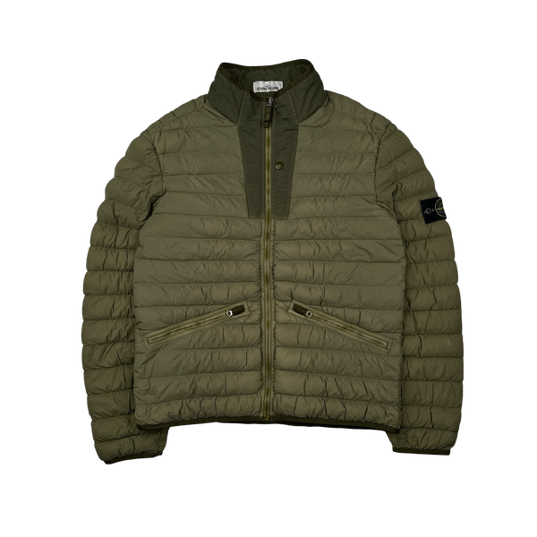 Stone Island 2019 Green Down Filled Loom Woven Puffer Jacket - Medium