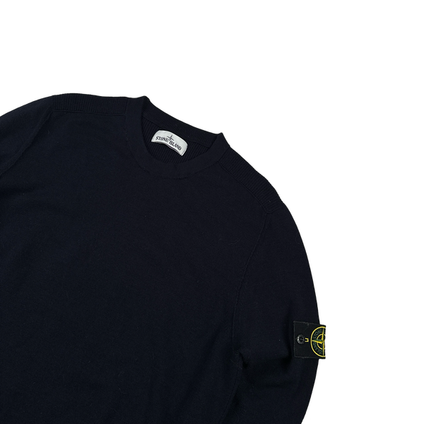 Stone Island 2019 Navy Blue Wool Crewneck Jumper - Large