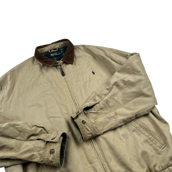Ralph Lauren Vintage Flannel Lined Beige Harrington Jacket - XL