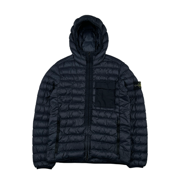 Stone Island 2018 Navy Micro Yarn Down Puffer Jacket - Medium