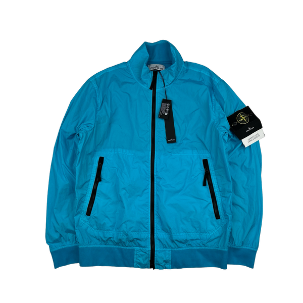 Stone Island 2023 Aqua Garment Dyed Crinkle Reps Jacket - Large