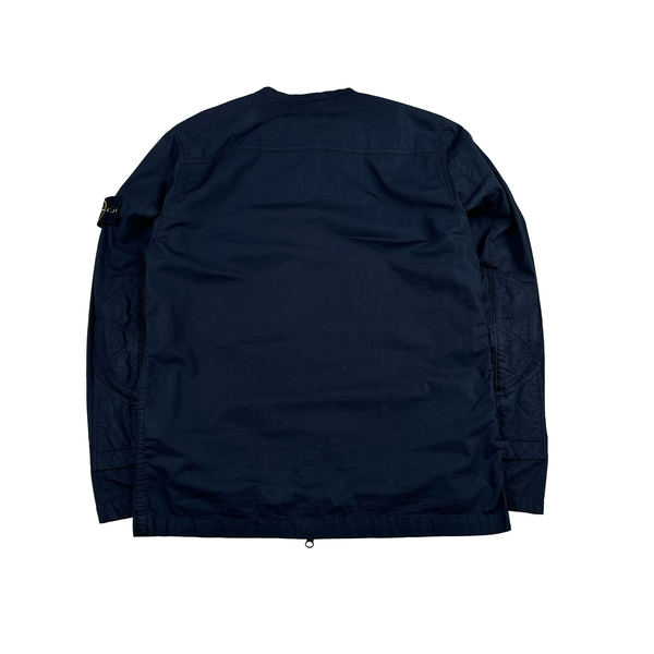 Stone Island 2019 Navy Cotton Zipped Shirt - Medium