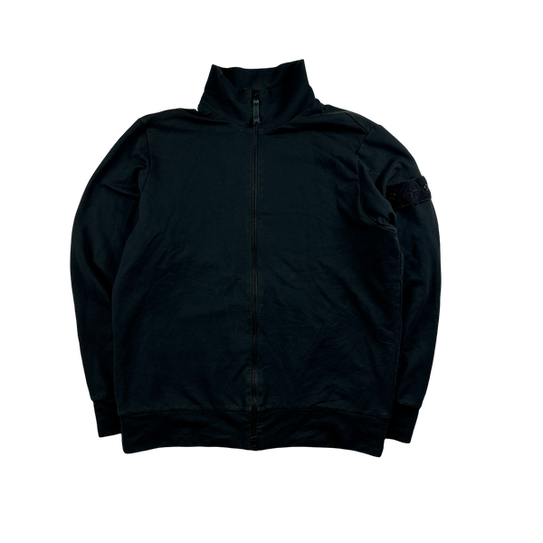 Stone Island 2022 Black Ghost Stretch Cotton Zipped Jumper