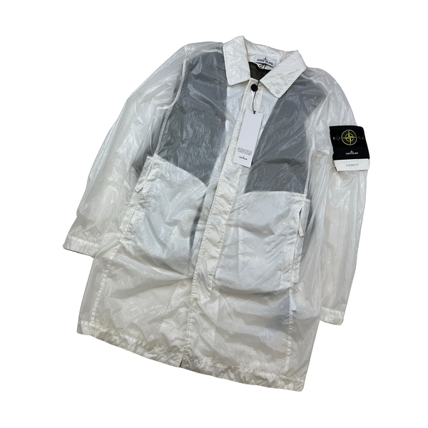 Stone Island 2021 White Lucido-TC Collared Jacket - Small