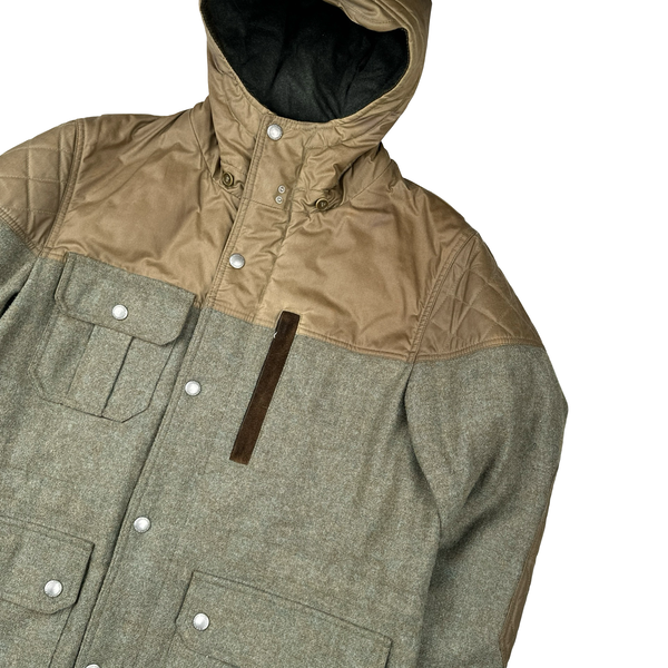CP Company Brown Lana Wool Giubbotto Imbottito Ovatta Jacket - Large